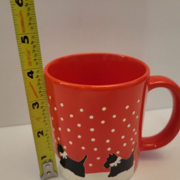 Ceramic Mug With Scottie Dog Design & Polka Dots Snow Red - Picture 5 of 5